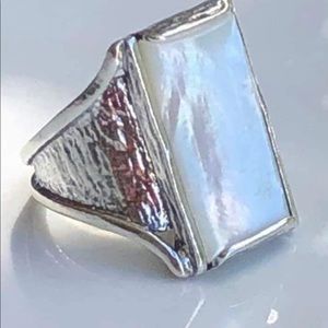 Grace & Heart Sterling Silver/ Mother of Pearl Ring Size 9 1/2 New